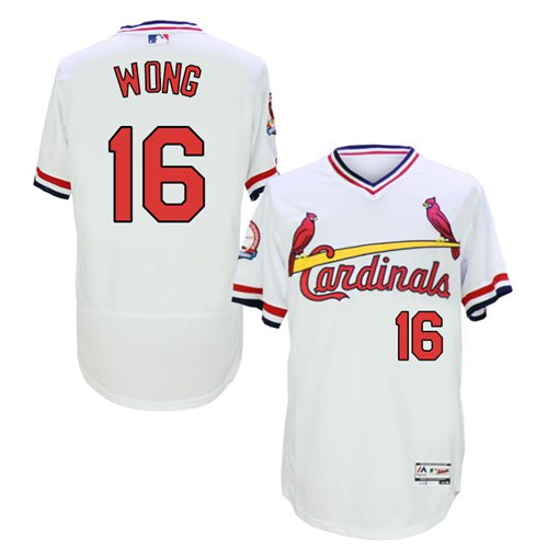 Cardinals #16 Kolten Wong White Flexbase Authentic Collection Cooperstown Stitched MLB Jersey